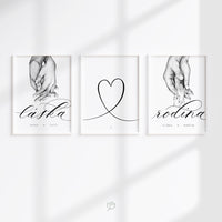 Príbeh lásky ČB | Sada 3 obrázkov