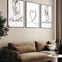 Príbeh lásky ČB | Sada 3 obrázkov